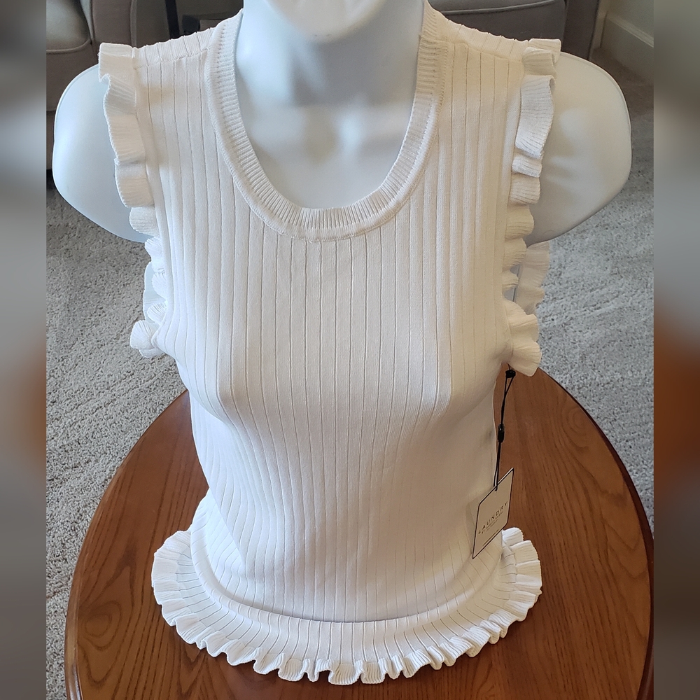 Laundry by Shelli Segal white tank, size S - NEW - Picture 1 of 9